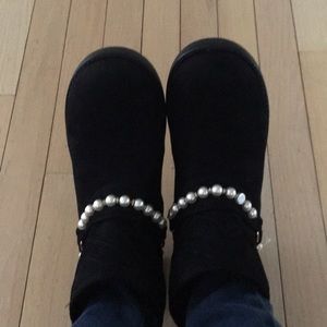 BRAND NEW NWOT Black Suede Over the Ankle Boots